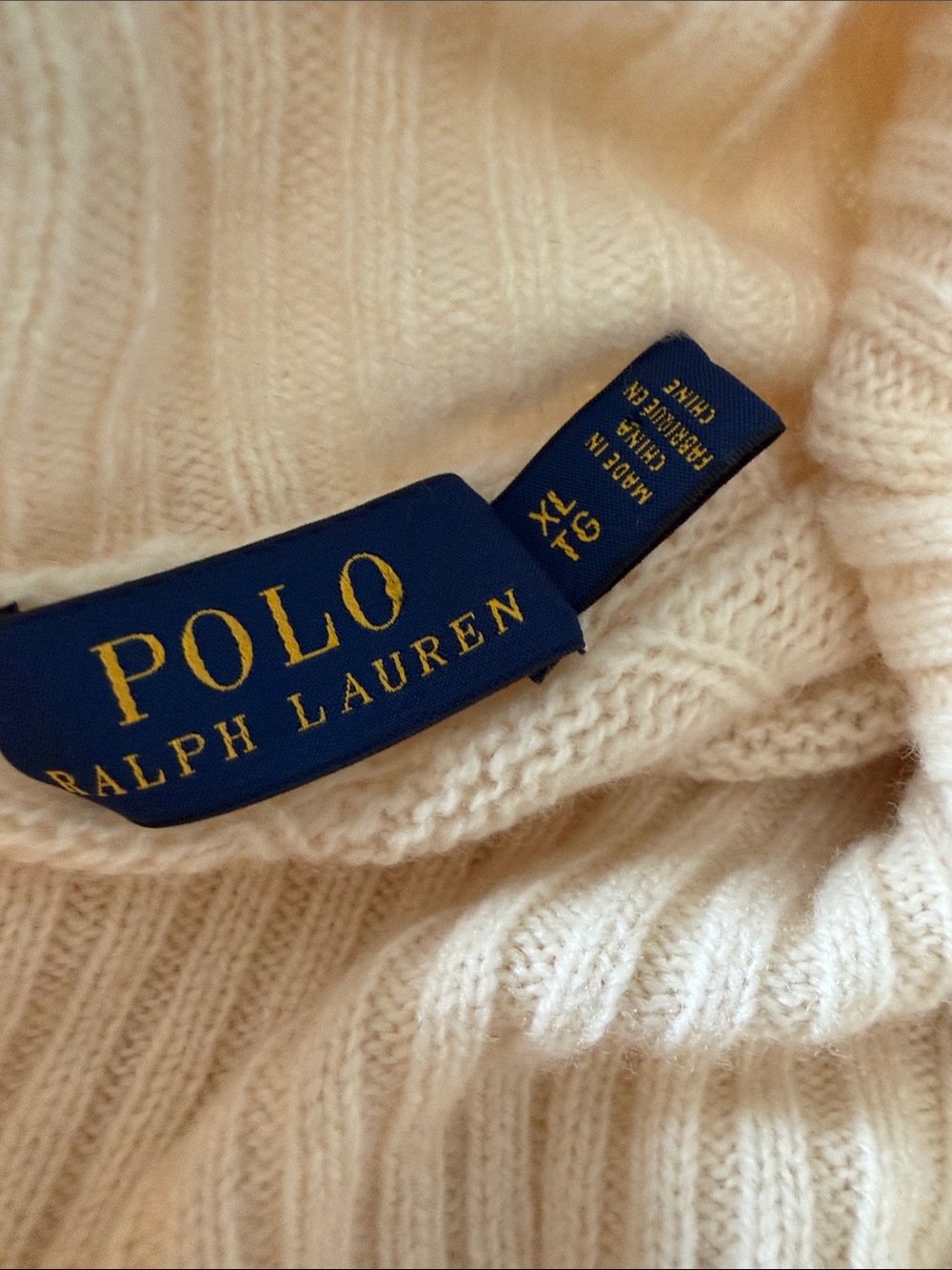 Ralph Lauren Cream Ribbed Cable Sweater - Picture 2 of 7